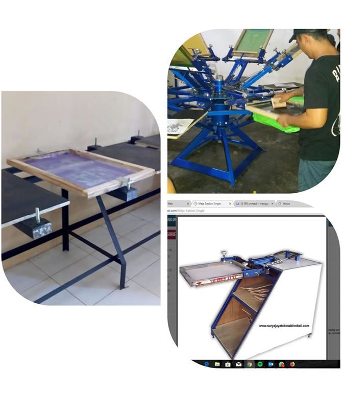 Meja Sablon Rotary & Meja Sablon Single