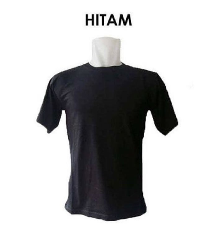Kaos/T-shirt Polos Hitam Katun/Cotton Combed 30s